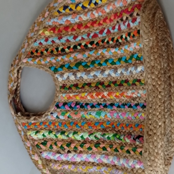 Antik Kraft woven bag recycled cloth colorful roomy festive beach pool vacation - Picture 9 of 9